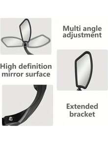 360° Rotating Mirror With Wide Angle Lens And Anti-Glare Surface, Handlebar Mounted Accessory Compatible With Road & Mountain Bikes, Smartphones & Cameras, Ergonomic Design For Cycling - Multicolor - View 8