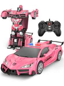 1pc 2.4GHz Transformable Remote Control Car, Transforming RC Robot Car, One-Key Transformation 360° Rotation And Drift Car Toy Gift, Suitable For 3-5, 4-7, 8-12 Years Old Boys, Birthday Gift, New Year Gift, Gift Exchange, Easter Gift - Multicolor - View 2