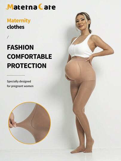 Hart & Haze 1条孕妇经典纯色打底裤，80D半透明尼龙材质，支撑腹部，不紧绷，柔软亲肤，适合日常休闲穿着。