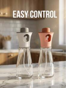 1pc Pump Spray Oil Bottle (White/Red Cap): The Pump Spray Head Can Atomize The Oil Into A Fine Mist, Suitable For Spraying Oil For Pan-Frying, Grilling, Light Seasoning, And Baking. Made Of Glass Material, Suitable For Kitchen Preparation And Outdoor Barbecue, It Is A Portable Tool For Controlled Oil Cooking. - Multicolor - View 2