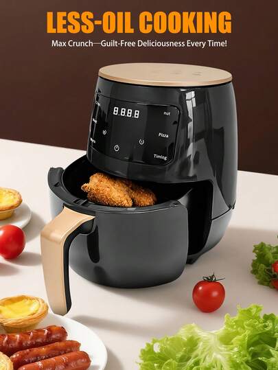 4.5L Air Fryer With 8 Preset Cooking Modes, Even Heating For Deep Frying, Non-Stick Frying Basket, Quality Material, Suitable For Chicken Legs, Shrimp, French Fries, Compact Design, Modern Kitchen Appliance