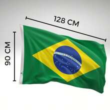 Bandeira do Brasil Estampada Uma face 0,90x1,28m  - Multicolorido - Visão 3