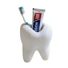 Toothbrush Holder Stand, Couple Toothbrush Holder, Vertical Bathroom Toothbrush Cup, Tooth-Shaped Pen Holder, Printed Toothbrush Holder - Multicolor - View 5