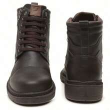 Bota Coturno Masculina Outdoor Casual com Zíper Lateral e Sola Tratorada - Marrom - Visão 5