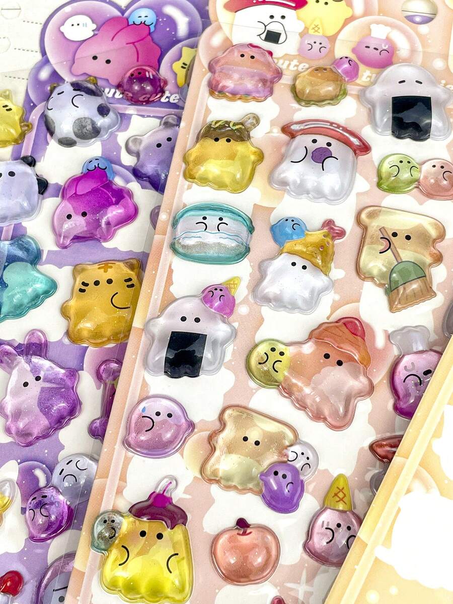 3D卡通漂浮贴纸，水晶钻石儿童装饰贴纸，3D浮雕贴纸，可爱女孩专属