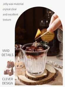 Unique Coffee/Matcha Jelly Candle, Holiday Home Decor, Perfect Gift For Her And Her Bestie, Suitable For Women, Ideal For Living Room/Bedroom Decor, Great For Birthday, Anniversary, Valentine's Day And Wedding, Ideal For New Year Party/Easter/Carnival, Personalized Gift For Men, Candle Holder, Candle Jar, 1pc