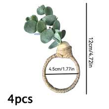 Napkin Rings Set Of 1-12, Christmas Napkin Rings, Boho Eucalyptus Leaf Napkins Rings, Wood Bead Farmhouse Easter Napkin Holder For Weddings Valentine's Day Party Table Decoration - Multicolor - View 13