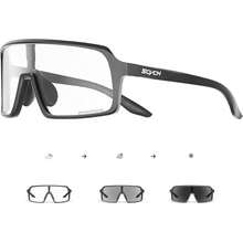 Gafas de Ciclismo Auto-Tintadas para Hombres y Mujeres, Gafas de Sol Deportivas Fotocromáticas, Gafas de Carrera Transparentes, Marco TR90, Gafas de Ciclismo MTB Rápidas con Protección UV400, Gafas Deportivas para Correr y Conducir - A10-negro. - Ver 1