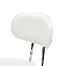 White Round Adjustable Salon Stool With Backrest & Textured Lines Sturdy Swivel Seat For Salon Spa Barber Shop Home Beauty Use - 預設 - 查看 3
