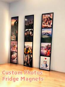 个性化照片条冰箱贴，定制照片冰箱贴纸，适用于厨房冰箱装饰、创意家居装饰、厨房装饰、派对装饰、家庭相册、婚礼纪念品、旅行回忆、生活回忆、送给闺蜜的礼物、生日礼物、情侣礼物、趣味冰箱贴 - 彩色 - 查看 4