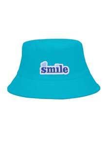 1 Piece The Letter "Smile" Bucket Hat For Women Fisherman's Hats Sunscreen Windproof And Warm Suitable For Daily - Multicolor - View 10