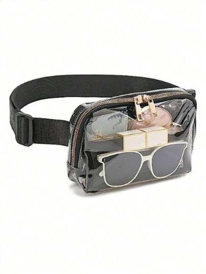 Women's Waterproof Transparent Waist Bag - Portable Transparent PVC Waist Bag With Shoulder Strap, Suitable For Outdoor Camping And Travel, Can Be Used As Wallet, Summer Holiday, Beach Leisure, Swimming Pool Sports Bag, Fitness Travel Bag, Men's Travel Essential Swimming Bag, Waterproof Beach Bag