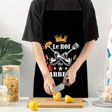 BBQ Master Bib Apron Women Men Unisex Kitchen Chef Barbecue Lover Tablier Cuisine For Cooking Baking Gardening - Black and White - View 5