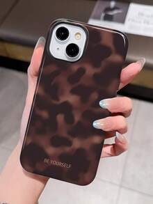 1pc Retro Tortoiseshell Pattern Inspiring Slogan Glossy 2-In-1 Phile Shell Full Coverage Hard Phone Case Compatible With Samsung/ 11/12/13/14/15/16/17 Pro Max - Multicolor - View 2