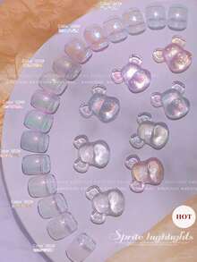 12毫升 2026新款极光独角兽高光小灯泡，网红爆款透明闪亮极光亮片凝胶，彩虹碎钻星河美人鱼指甲油，适合多种场合：购物、约会、通勤、居家DIY美甲沙龙。配备LED灯、UV底油、亮油，通勤约会必备，热销沙龙级品质，持久28天。 - 彩色 - 查看 4