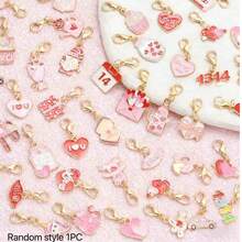 Valentine's Day Theme Keychain Set | Cupid Heart & Bouquet Alloy Pendant, Random Mixed Surprise Combination | Exquisite Gift Set, Suitable For Holiday Gifts And Party Supplies, Daily Gifts, 1pc/5pcs/10pcs/20pcs Random Mixed - Multicolor - View 8