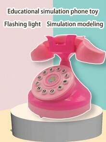 Realistic Mini Electric Home Appliance Toy Pretend Play Mini Home Appliance Electric With Lights And Music Telephone Toy Pretend Play Home Appliance Toy Realistic Sound Effects Lights Stress Relief Toy Small Fan With Blowing Function (Battery Not Included) - Multicolor - View 8