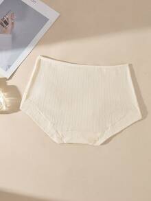 3条装女士高腰塑形内裤，舒适纯棉简约设计 - 彩色 - 查看 5