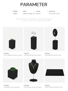 Oirlv 1 pieza Soporte de exhibición de joyas con cuello en posición vertical para exhibir anillos, aretes y collares, soporte de exhibición de joyas para mostrador de cocina, soporte de joyas de alta gama - Negro - Ver 8