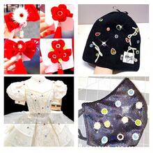 50 piezas/paquete, 8mm, 10mm, 12mm, 14mm, modelos mixtos, brillantes cristales de rhinestones con diseño de flor, base dorada, cristales de rhinestones brillantes adhesivos planos DIY para coser - multicolor - Ver 6