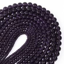 1颗透明紫色玻璃圆珠，尺寸4/6/8/10/12毫米，时尚休闲饰品DIY制作珠子，适用于手链、项链、首饰、手机挂件、钥匙扣、工艺装饰，批发珠子 - 紫色 - 查看 4