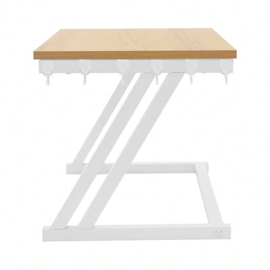 SENDERPICK 2-Tier Microwave Shelf Tabletop Microwave Oven Rack Kitchen Microwave Stand - Light Walnut and White - View 1