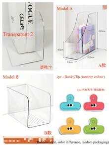 Giá đỡ sách bằng acrylic trong suốt dày 1/2 chiếc, dung tích lớn, thiết kế tối giản, nhiều kiểu dáng để lựa chọn. Thích hợp để làm giá sách phòng ngủ, kệ đựng sách trong nhà, hộp đựng đồ gia đình. - Nhiều màu - Xem 11