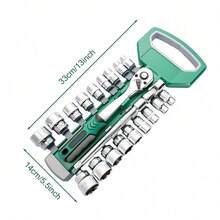 Shoze 3/8" 72-Tooth Drive Ratchet Socket Set 20PCS - Durable Mechanics Tool For Car Repair & Maintenance - 20pcs 3/8" - View 7