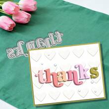 Creative Thank You Cutting Dies, DIY Scrapbooking Album And Embossing Stencil, Greeting Card Making Tool, Card Paper Cutting Crafts ,Gift Card Making Template Die Cuts. - Silver - View 7
