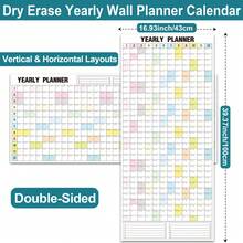 Dry Erase Yearly Wall Planner Calendar, Double-Sided Reusable Annual Calendar With Vertical & Horizontal Layouts, 12 Month Full Year Overview, Large Grid Writing Space & Notes, Wall Hanging Planner For Office, Home & Classroom - Dry Erase Yearly Wall Planner Calendar - View 4