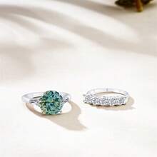 6.5 Carat S925 Silver Moissanite Ring Set, Fashionable & Luxurious Women's Bridal Engagement Jewelry Suitable For Daily, Date, Party, Gathering