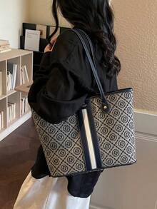 2025新款复古时尚简约大容量腋下包，多功能单肩包，通勤包，女士品牌手提包 - 藍色 - 查看 3