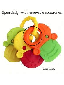 Juguetes de dentición para bebés, bandeja de hielo de silicona para dentición de bebés, llaves de dentición, set de dentición con forma de fruta, adecuado para bebés y niños pequeños, regalo de Pascua (colores de juguetes emparejados al azar) - Multicolor - Ver 5