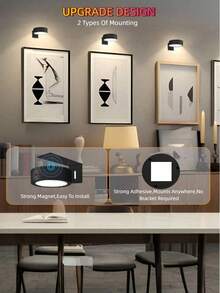 1/3/6pcs Wireless Metal Wall Art LED Lights, Wall Lamps, Fairy Lights, Table Lamps, Night Lights, Reading Lights, Wireless Wall Lamps With Magnets - Adjustable Color Temperature, Timer, Remote And Button Control - Round - View 5