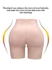Silicone Padded Butt Lift Shorts, Thickened Shaping Pants For Enhancing Hips And Buttocks, Ideal For Sculpting Desired Buttock Shape - Beige - View 2