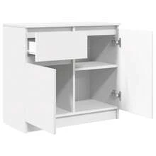Villeneuve Aparador con cajón blanco 71x35x65 cm madera de ingeniería - Blanco - Ver 4