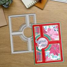 Creative Circle And Border Cutting Dies, DIY Scrapbooking Album And Embossing Stencil, Greeting Card Making Tool, Card Paper Cutting Crafts ,Gift Card Making Template Die Cuts. - Silver - View 8