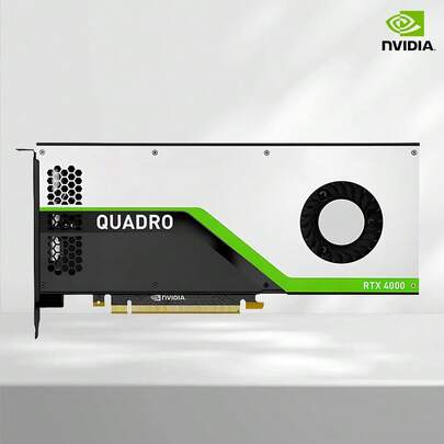 Nvidia Quadro RTX 4000 8GB GDDR6 Workstation Grafikkarte, 3x DisplayPort & USB-C, VR-bereit, Full Height Single Slot, ideal für 3D-Rendering, KI & Videobearbeitung (OEM-Verpackung)