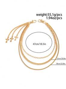 1pc Minimalist Multi-Layer Chain Belt, Gold Color Waist Accessory, Suitable For Men And Women For Daily Wear, Party And Date, Can Be Jewelry Gift - Multi-layered Chain Trousers - View 12