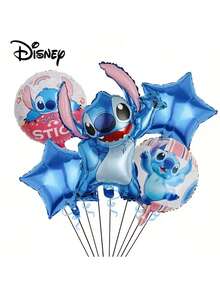 Bộ 48 món trang trí tiệc chủ đề Stitch mới, dây treo kéo rút và cờ treo trang trí - Nhiều màu - Xem 8