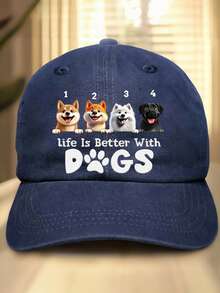 Custom-Made Personalized Hats, Featuring Multiple Names And Photos, Custom Pet Photos, Dog Photos, A Retro Washed Style, Five Color Options. Perfect For Dads, Father's Day Gifts, Birthday Gifts, And Stylish Items. Gifts For Pet Lovers - Multicolor - View 37