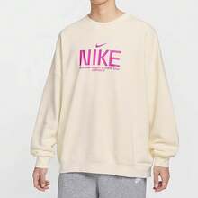 Nike Men's Casual Printed Loose Fit Crew Neck Pullover Sweatshirt - Beige - View 2