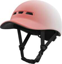 Casco de Bicicleta, Casco de Béisbol Casco de Bicicleta de Adulto para Hombres Mujeres Ligero y Ajustable para Urban Commuter Road Biking - Rosa/blanco - Ver 3