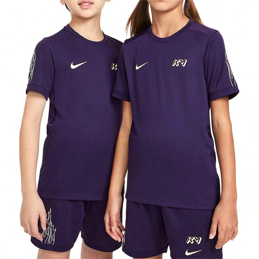 Nike Dri-FIT 青少年透气针织足球短袖衫 - 紫色 - 查看 1