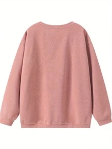 Spring Fall Oversized Ribbed Crew Neck Top  Workout Tops Women  Workout Tops  Long Sleeve Tops Women   Sweaters For Women(If You Prefer The Relaxed Fit As Shown In The Picture, We Suggest Ordering 1–2 Sizes Up.) - Pink - View 4