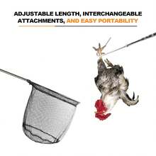 Animal Catching Net Pole Trap Tool, Chicken Catcher, Leg Hook Trapping Kit, Animal Control Catching Pole.Suitable For Catching Cats, Birds, Poultry, And Small Animals.Ideal For Farm And Backyard Use.Features A Durable Handle And Is A Professional-Grade Poultry Catching Tool. - Black - View 3