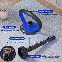 Mancuernas Pesas Barra Recta Ejercicio Kit Ajustables 10kg - Azul - Ver 3