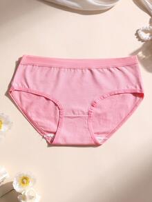 7pcs Women's Cotton Low-Rise Seamless Panties, Solid Color Comfortable Breathable Underwear - Multicolor - View 3