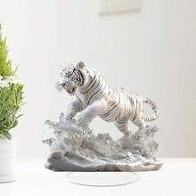 Elegante estatua de tigre blanco - Decoración de escritorio de acrílico 2D para Halloween, idea de regalo perfecta - Multicolor - Ver 7