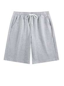 Men's Shorts, Men's Summer Cotton Shorts, Men's Casual Sports Pants - 灰色 - 查看 4